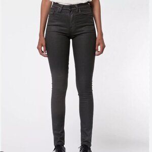 Nudie Jeans Hightop Tilde Painted Black Skinny Jeans Women's Size 36x30